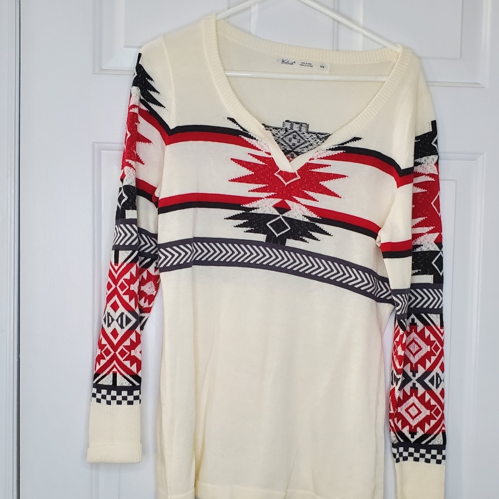 Woolrich Cotton Aztec Design Sweater Size Medium